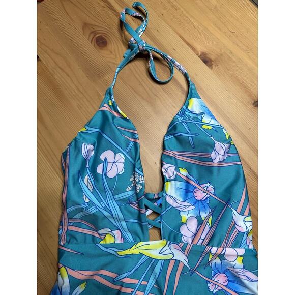 Mod Cloth Tropical Floral One Piece Swim Suit Women Small Resort Beach Trip Fun - Picture 7 of 10